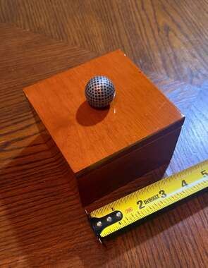 Vintage Hallmark Golf Themed Set of 5 Coasters in Wood Box with Metal Golf Ball